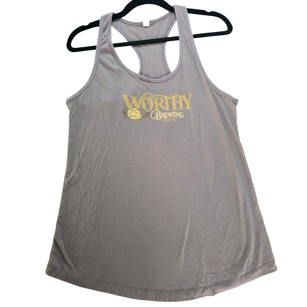 Worthy Brewing Bend OR Tank Top Racerback‎ Sleeveless Gray XXL Women's